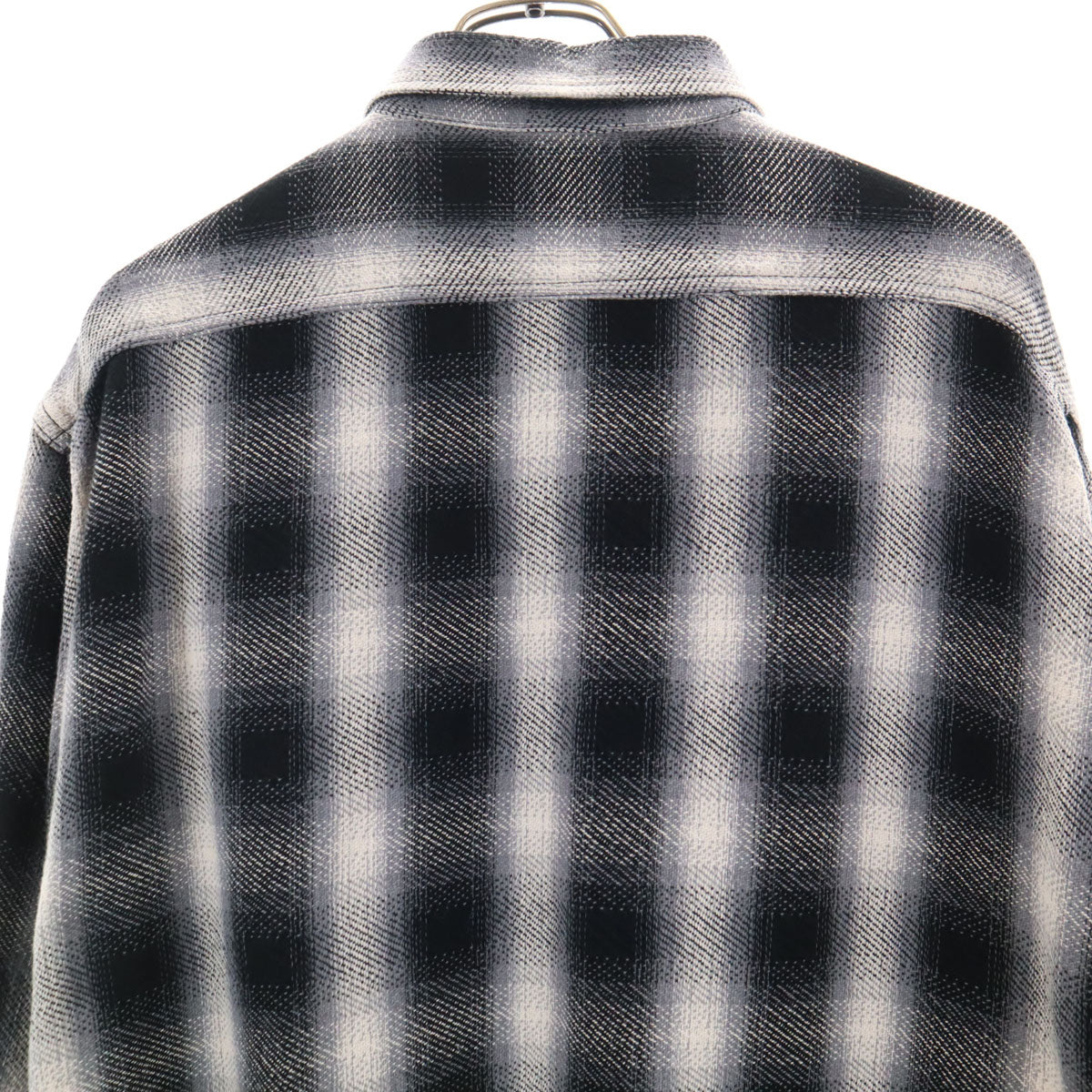 BARNS OUTFITTERS バーンズアウトフィッターズ 日本製 チェック柄 長袖 シャツ L 黒系 メンズ