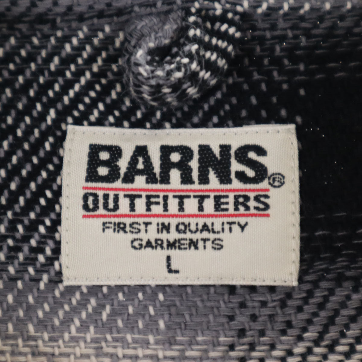 BARNS OUTFITTERS バーンズアウトフィッターズ 日本製 チェック柄 長袖 シャツ L 黒系 メンズ