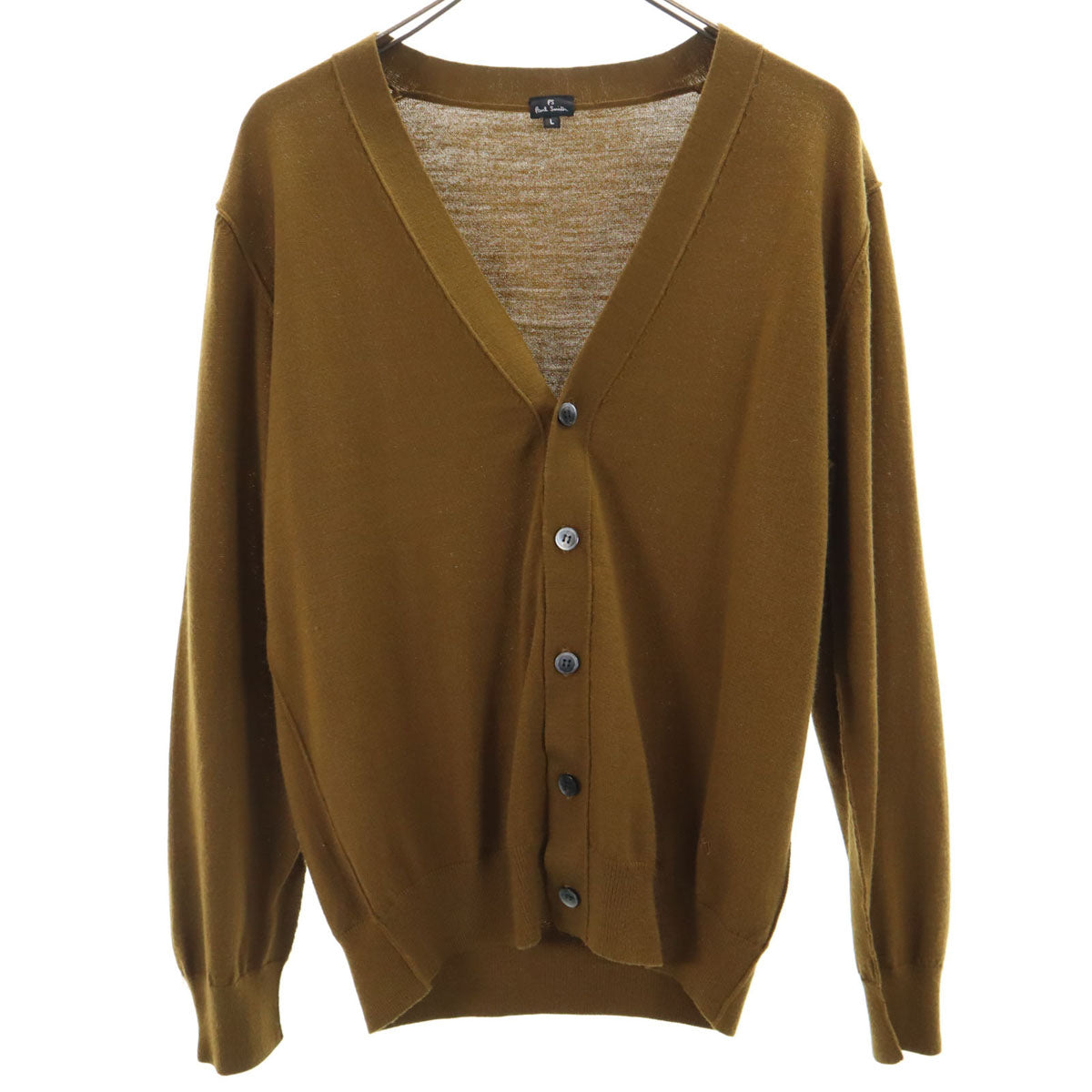 PS Paul Smith ピーエスポールスミス ウール 長袖 Vネック ニットカーディガン L ブラウン系 メンズ