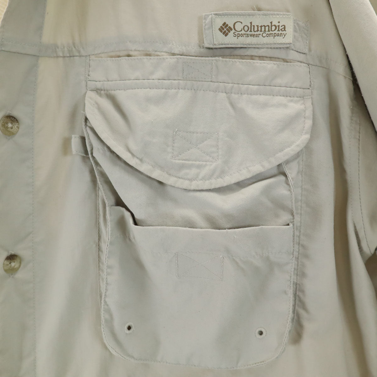 Columbia コロンビア ナイロン PFG 長袖 シャツ M グリーン系 メンズ