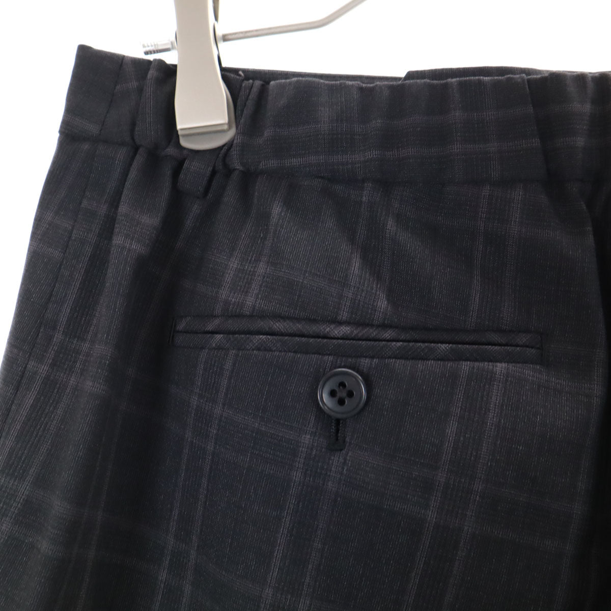 WORK TRIP OUTFITS ワークトリップアウトフィッツ GREEN LABEL RELAXING チェック オープンカラー パンツスーツ 上下 セットアップ M チャコールグレー レディース