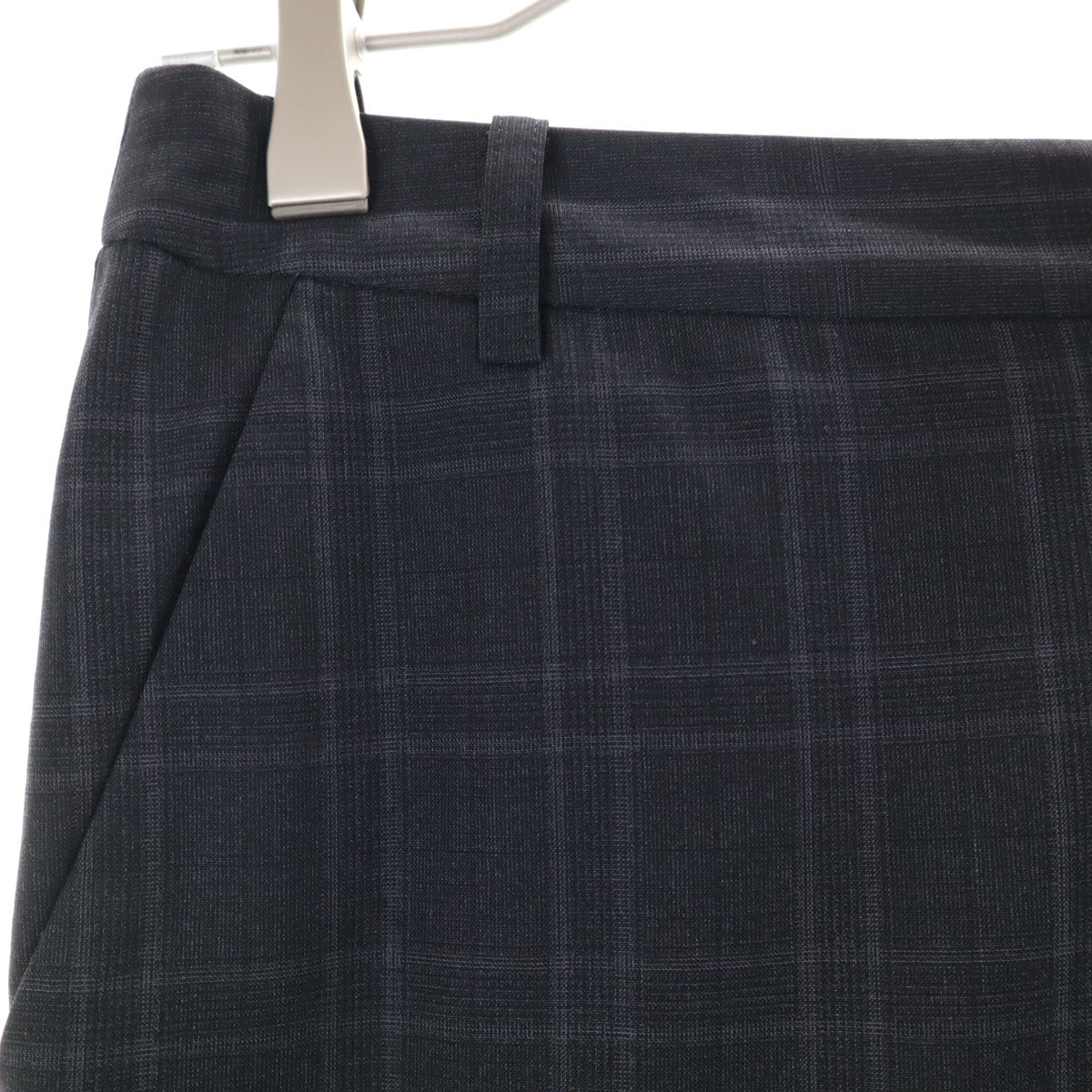 WORK TRIP OUTFITS ワークトリップアウトフィッツ GREEN LABEL RELAXING チェック オープンカラー パンツスーツ 上下 セットアップ M チャコールグレー レディース