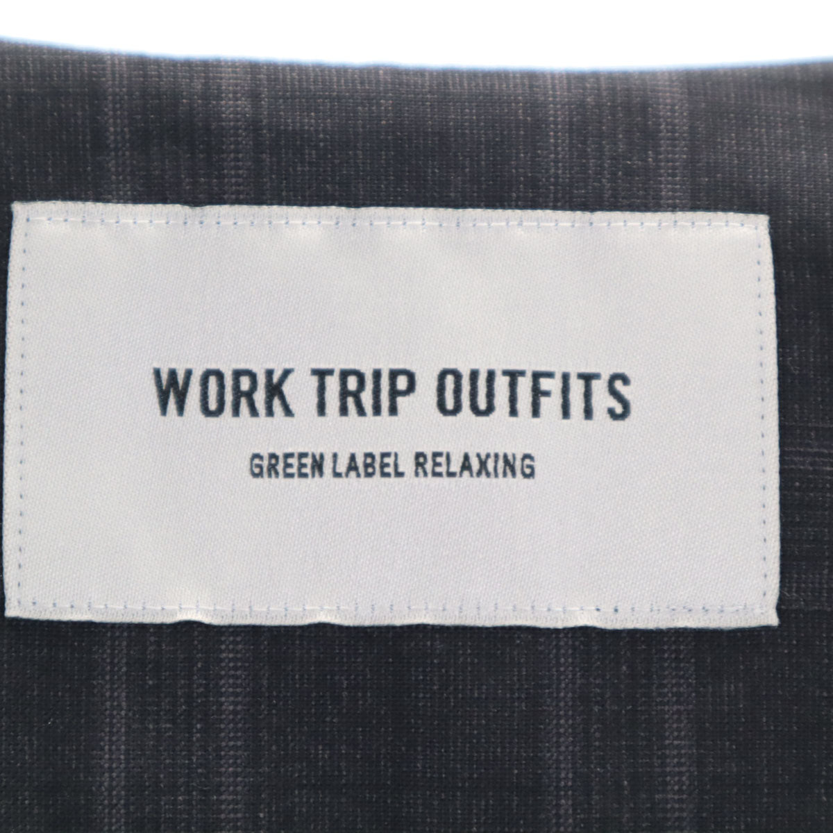 WORK TRIP OUTFITS ワークトリップアウトフィッツ GREEN LABEL RELAXING チェック オープンカラー パンツスーツ 上下 セットアップ M チャコールグレー レディース