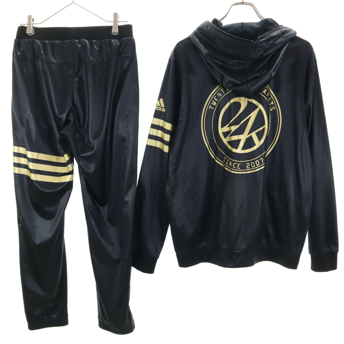 adidas アディダス 24karats トゥエンティーフォーカラッツ コラボ トラックジャケット 上下 セットアップ L ブラック系 メンズ