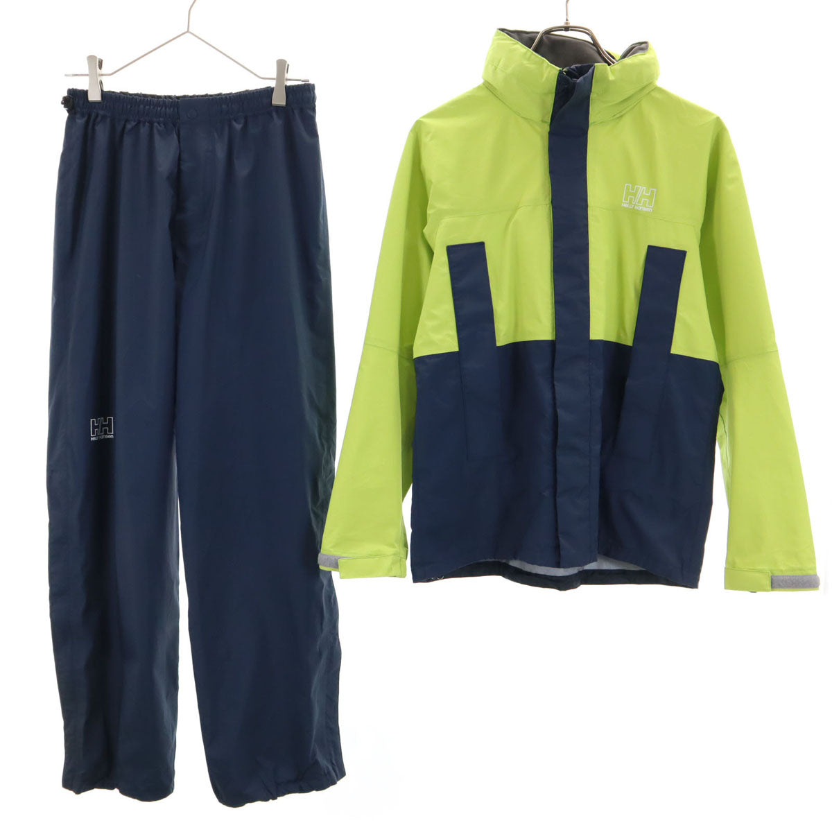 HELLY HANSEN ヘリーハンセン ナイロンジャケット 上下 セットアップ WL ネイビー系 収納袋 メンズ