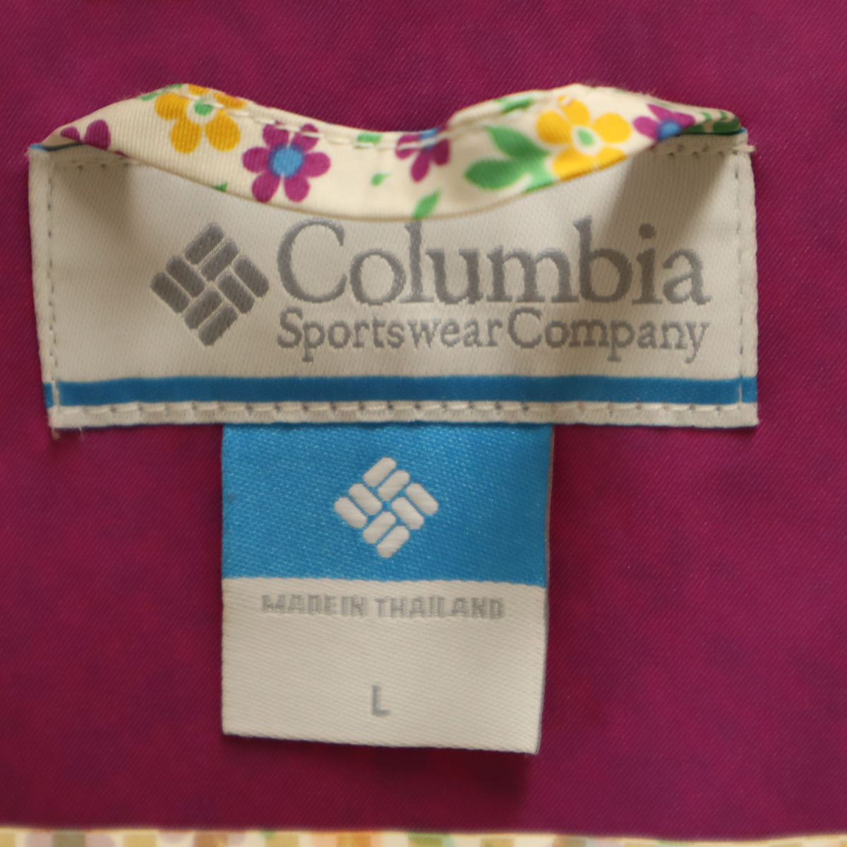 Columbia コロンビア 花柄 レインジャケット L 収納袋付き レディース