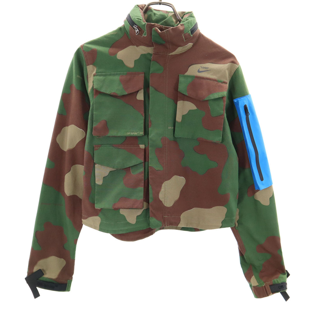 NIKE ナイキ OFF-WHITE オフホワイト コラボ カモフラ ジャケット S カーキ レディース