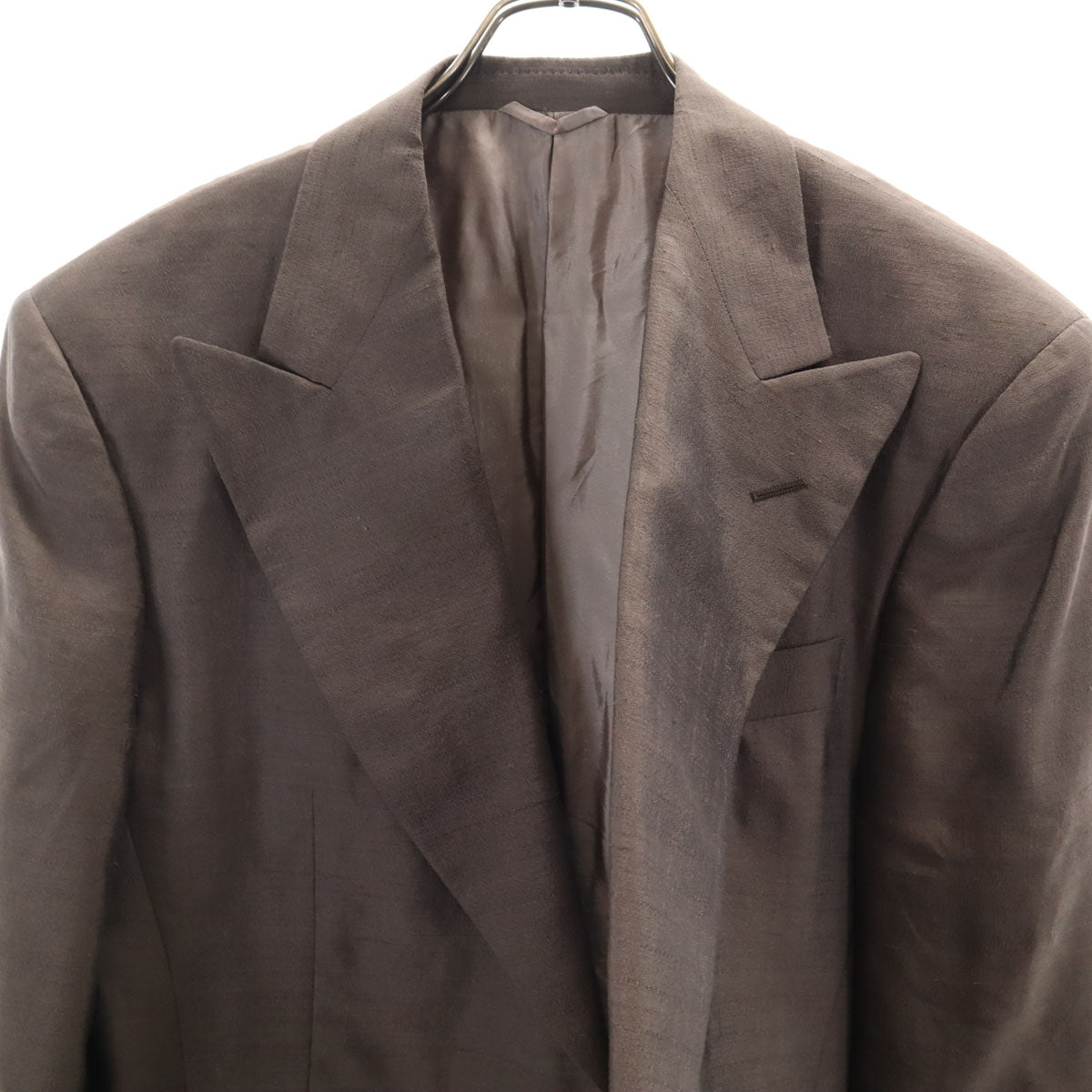 GIORGIO ARMANI ジョルジオアルマーニ 90s イタリア製 シルク オールド テーラードジャケット 50 ブラウン メンズ