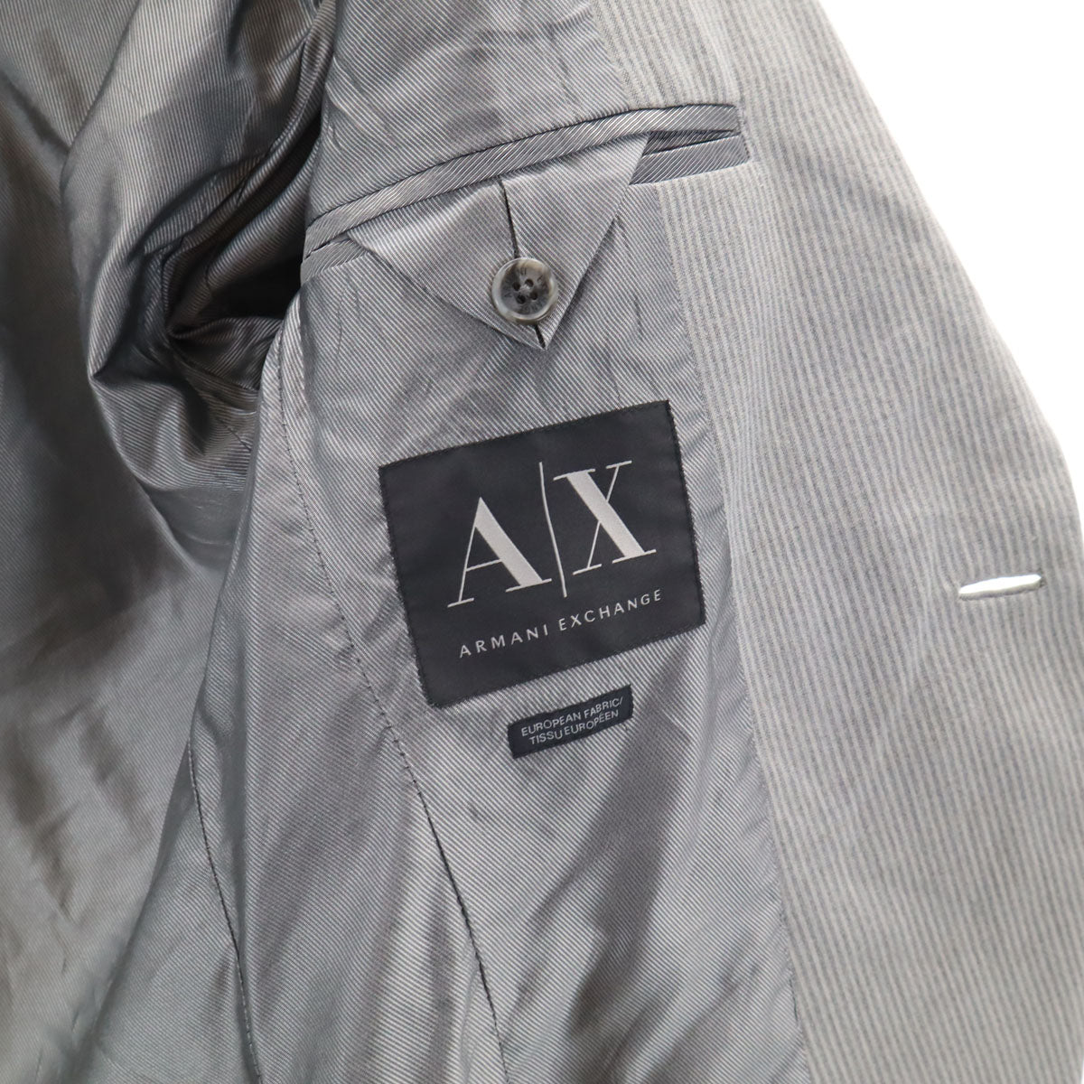 ARMANI EXCHANGE アルマーニエクスチェンジ ストライプ柄 テーラードジャケット 34 グレー メンズ