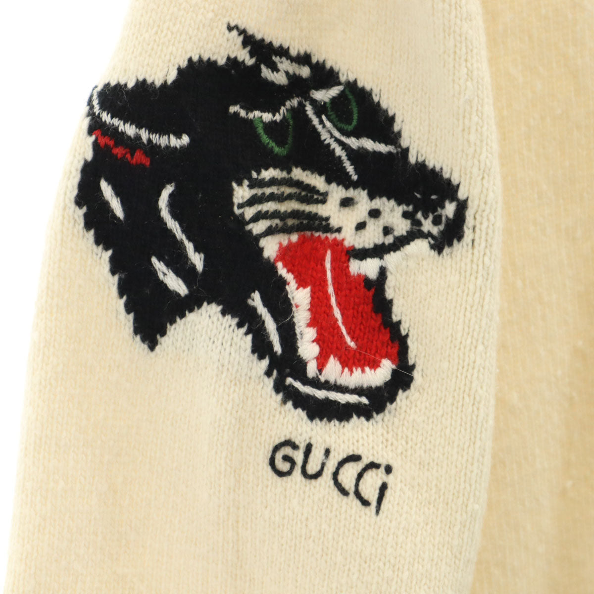 GUCCI グッチ イタリア製 タイガー 長袖 セーター M アイボリー 522644 ニット メンズ