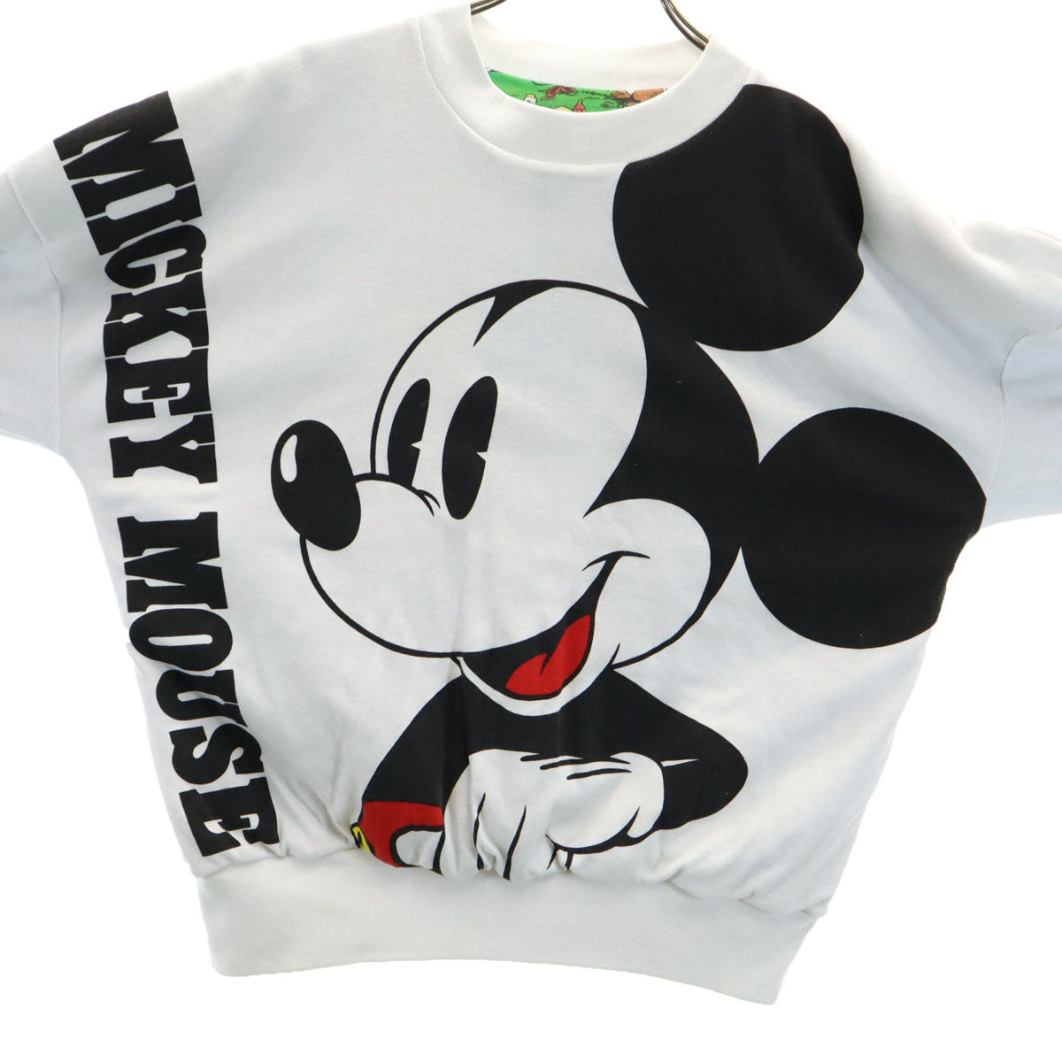 80s 90s オールド ミッキーマウス 長袖 リバーシブル トレーナー ホワイト 中綿 レディース