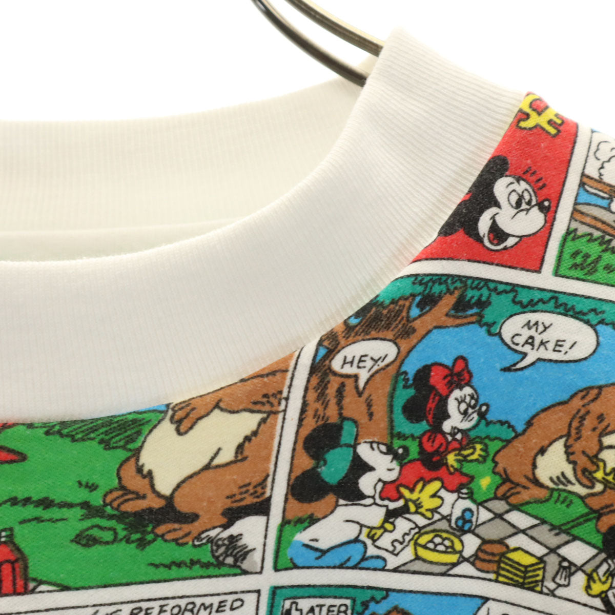 80s 90s オールド ミッキーマウス 長袖 リバーシブル トレーナー ホワイト 中綿 レディース