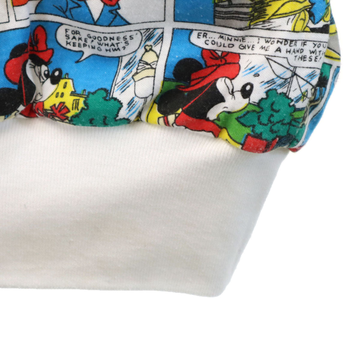 80s 90s オールド ミッキーマウス 長袖 リバーシブル トレーナー ホワイト 中綿 レディース