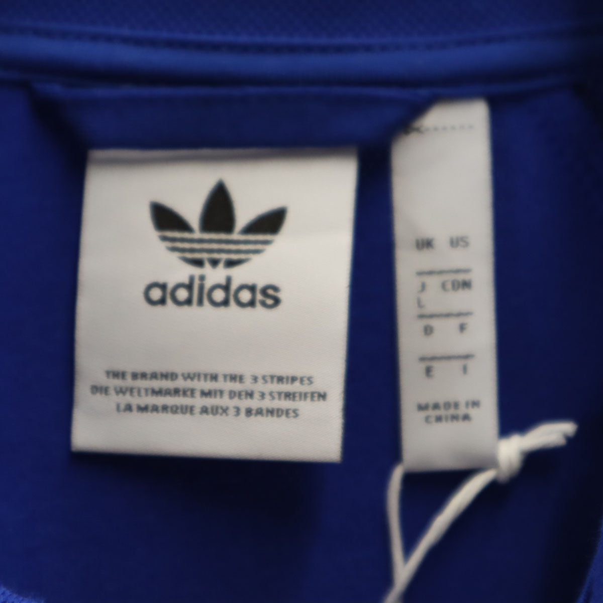 未使用 adidas アディダス トレフォイルロゴ刺繍 トラックジャケット L ブルー系 ジャージ メンズ