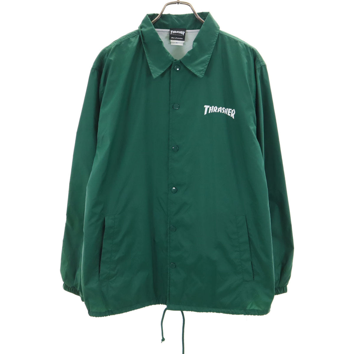 THRASHER スラッシャー バックロゴ コーチジャケット L グリーン メンズ