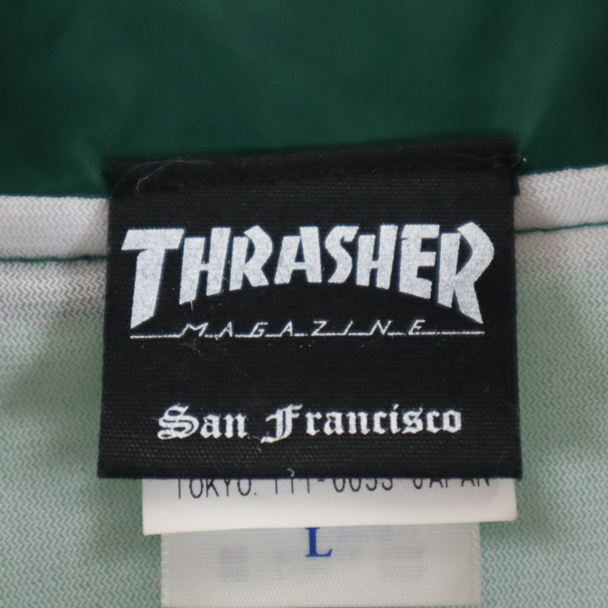 THRASHER スラッシャー バックロゴ コーチジャケット L グリーン メンズ