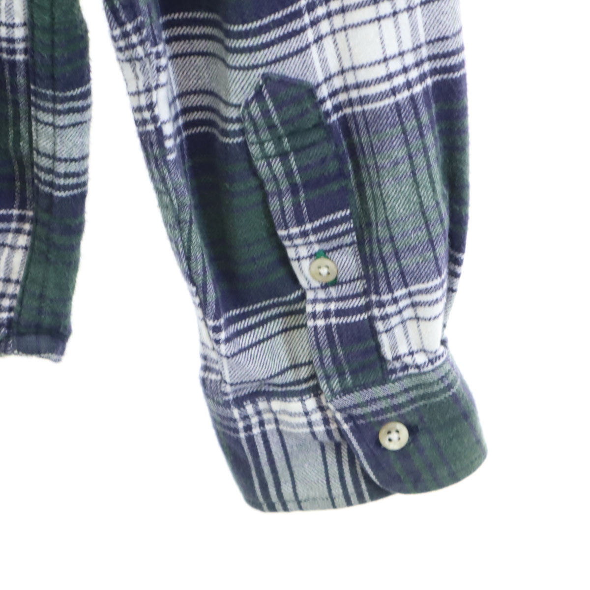 TOMMY HILFIGER トミーヒルフィガー 90s オールド フラッグタグ チェック柄 長袖 コットンネル ボタンダウンシャツ L ネイビー メンズ