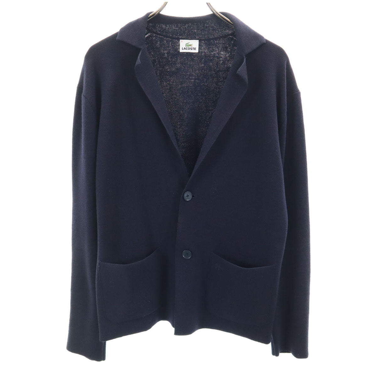 LACOSTE ラコステ 長袖 ニットカーディガン 3 ネイビー メンズ