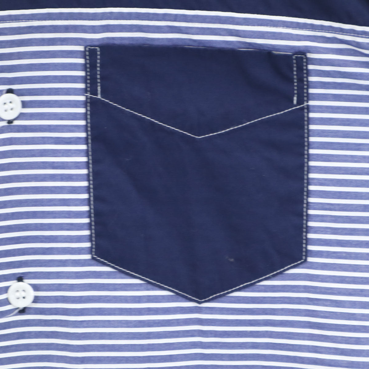 GAIJIN MADE ガイジンメイド 日本製 ボーダー柄 長袖 コットンシャツ M ネイビー メンズ