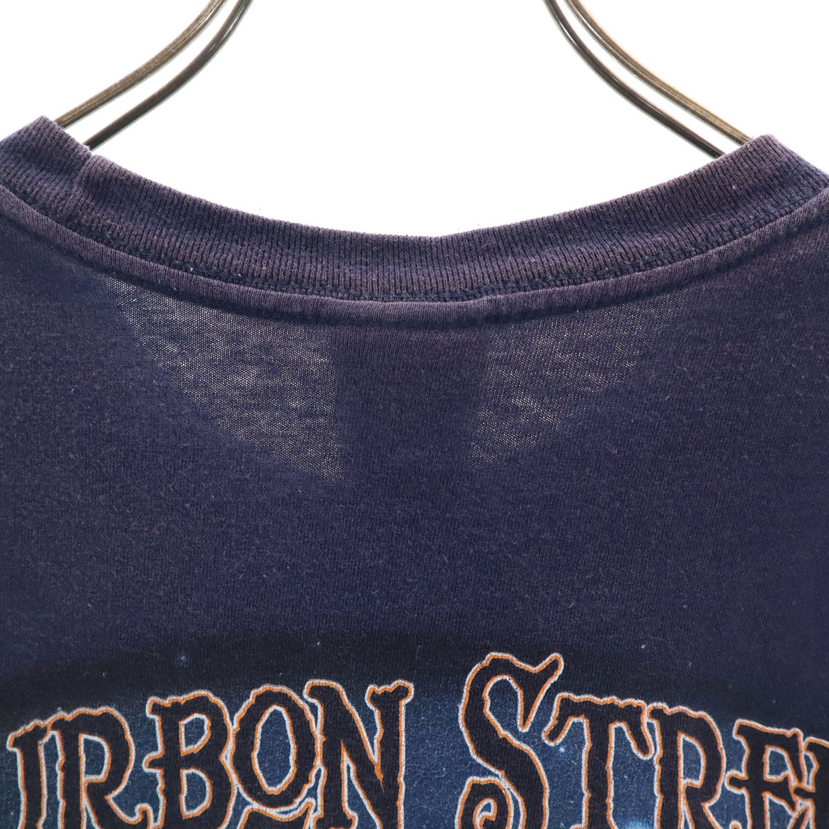 HARLEY DAVIDSON ハーレーダビッドソン バックプリント BOURBON STREET 半袖 Tシャツ XL ネイビー メンズ