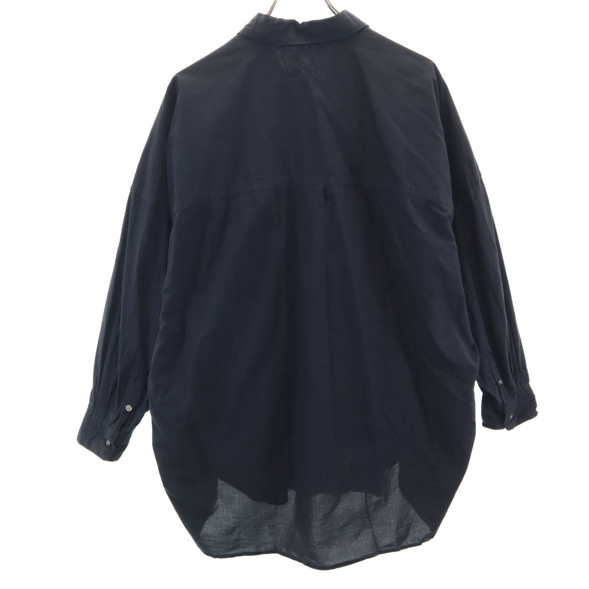 mercibeaucoup. メルシーボークー 長袖 ロング コットンシャツ 1 ブラック レディース