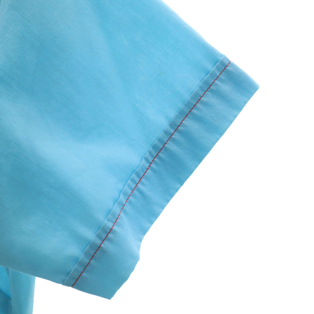 Hilton ヒルトン 70s USA製 ヴィンテージ チェーン刺繍 半袖 ボウリングシャツ 36 水色 レディース