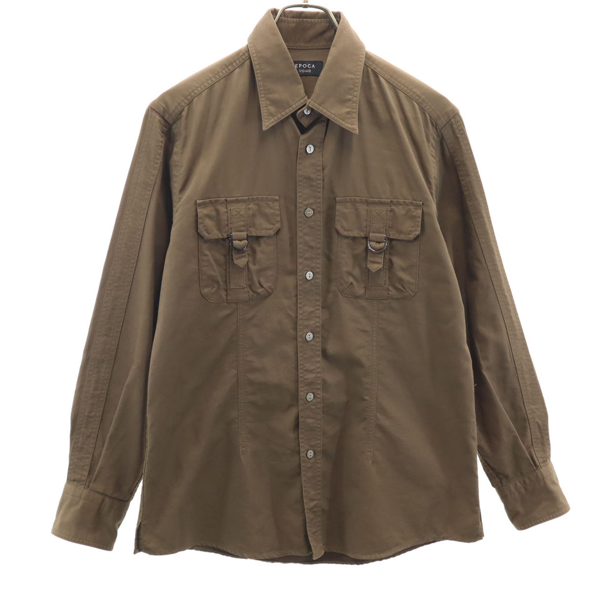 EPOCA UOMO エポカウォモ 長袖 ミリタリーシャツ 46 ブラウン メンズ