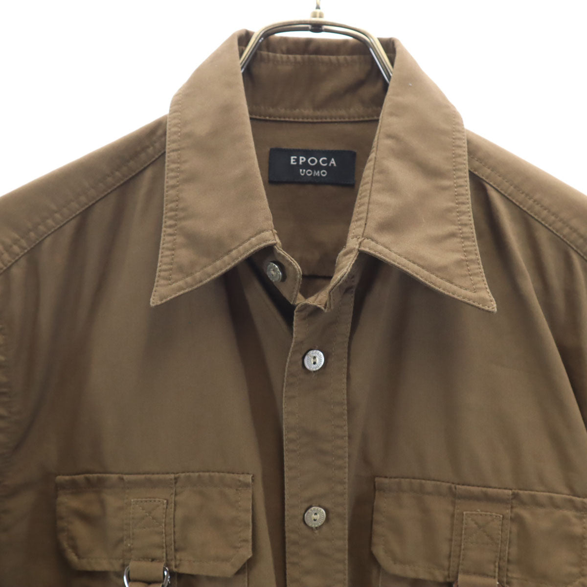 EPOCA UOMO エポカウォモ 長袖 ミリタリーシャツ 46 ブラウン メンズ