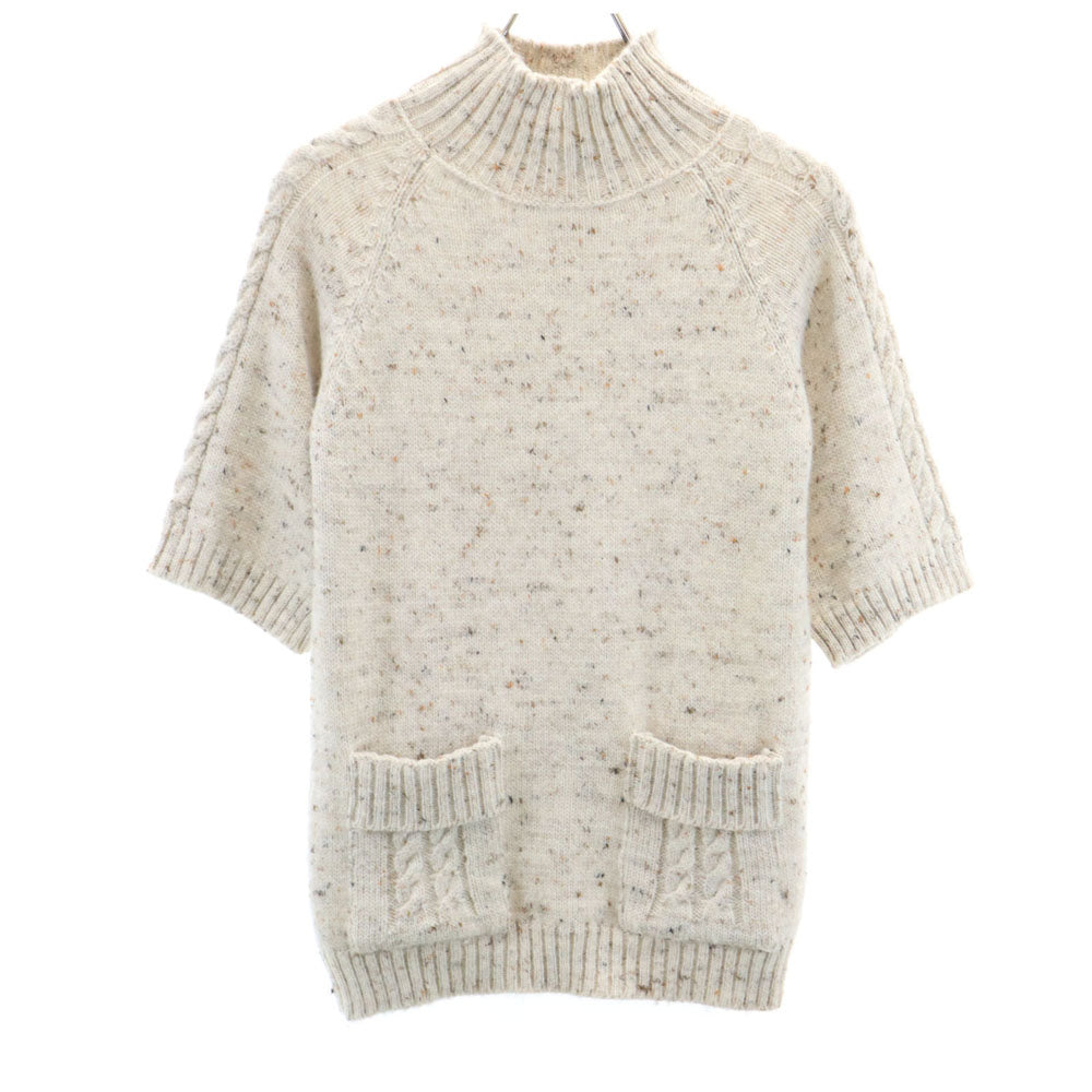 ミキミアリー 半袖 ハイネック セーター 36 ベージュ ニット レディース