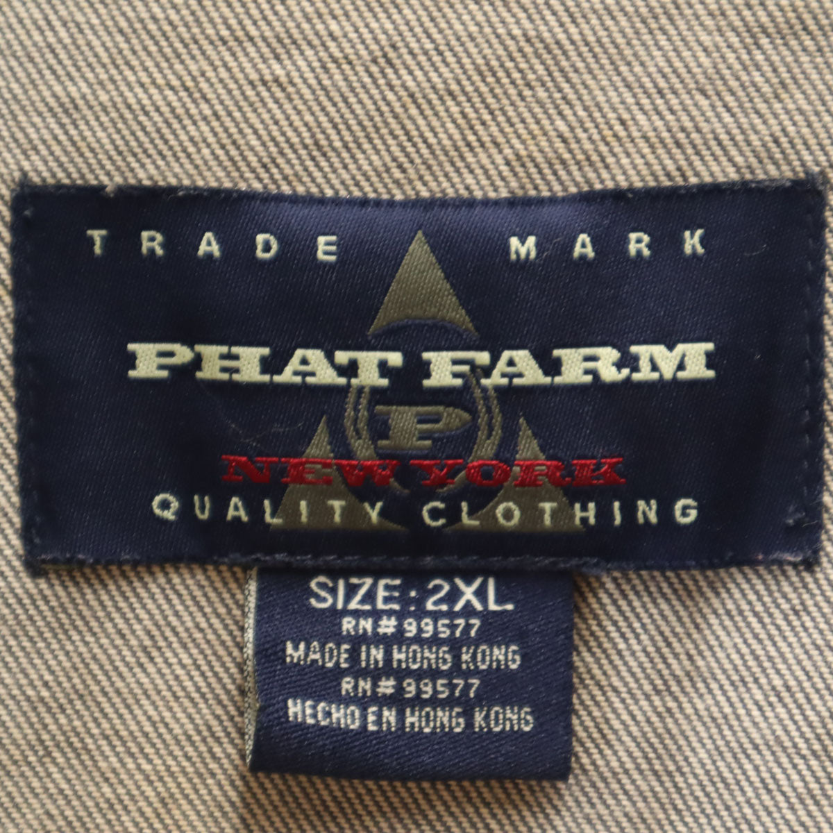 PHAT FARM ファットファーム バックロゴ デニムジャケット 2XL ブラウン ジージャン ビッグサイズ メンズ