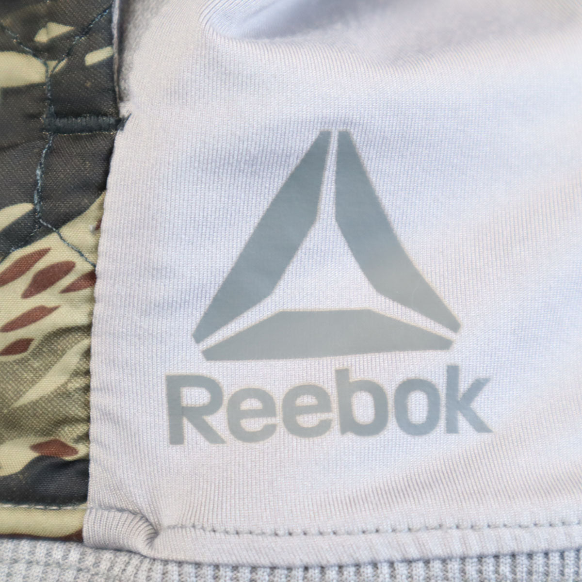 Reebok リーボック 迷彩柄 長袖 スピードウィック スウェットパーカー 上下 セットアップ 2XO グレー ビッグサイズ メンズ