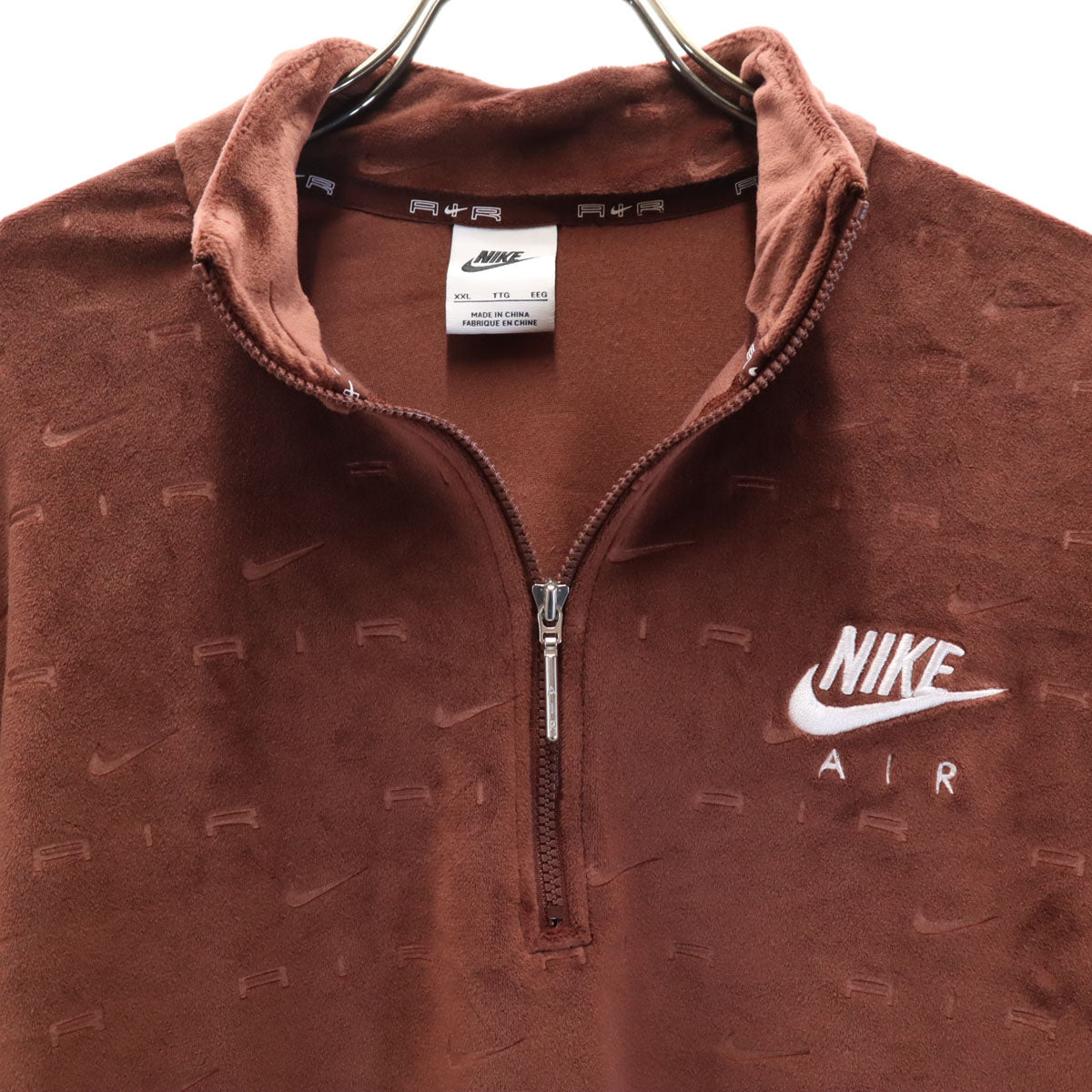 NIKE ナイキ ベロア ハーフジップ ウェア 上下 セットアップ XXL ブラウン レディース