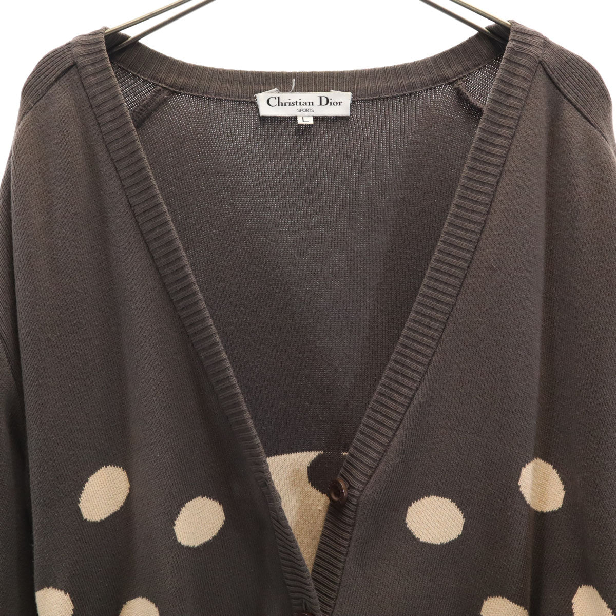 Christian Dior SPORTS クリスチャンディオールスポーツ 90s オールド 長袖 カーディガン L ブラウン レディース
