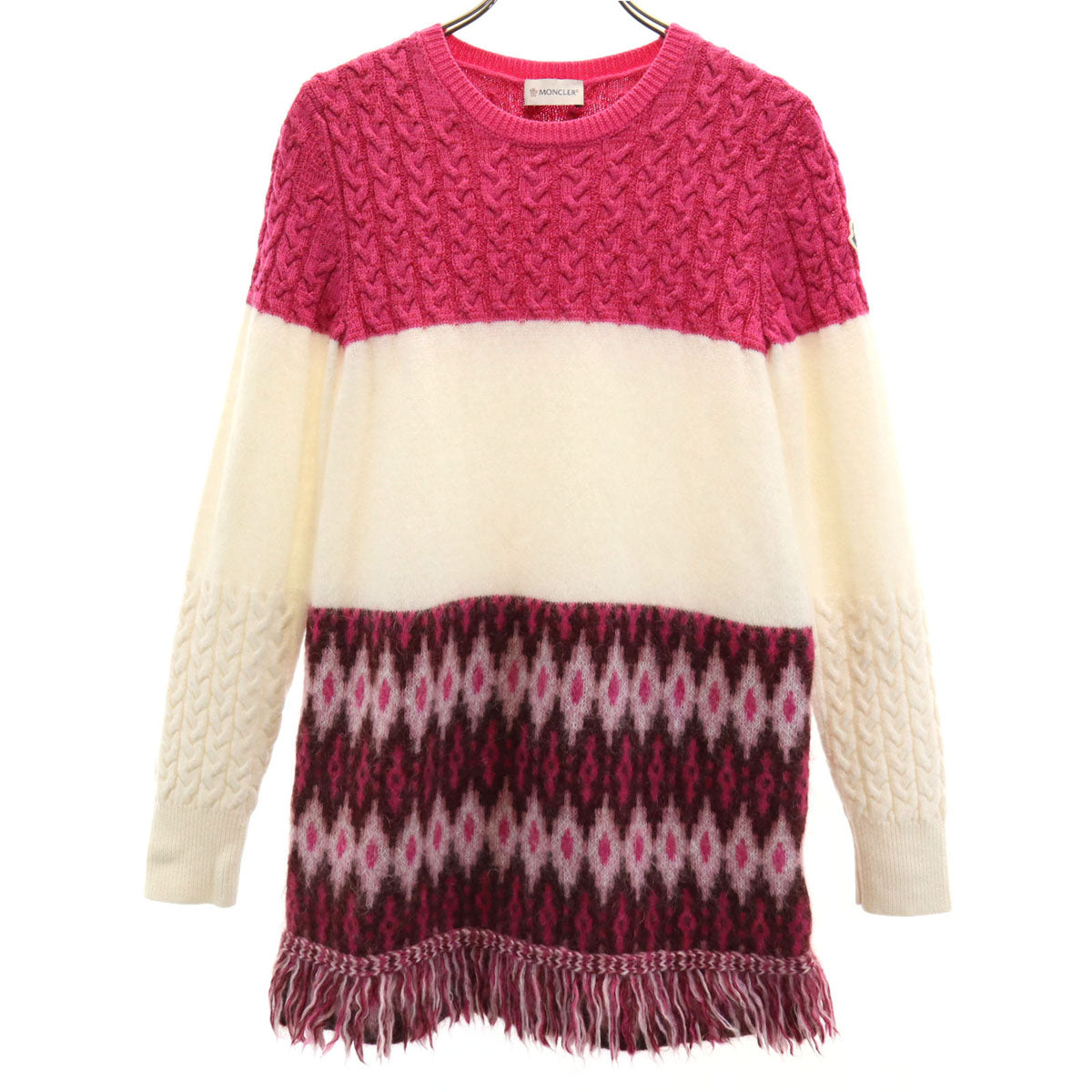 MONCLER モンクレール ブルガリア製 長袖 ニット ワンピース 12 ピンク キッズ