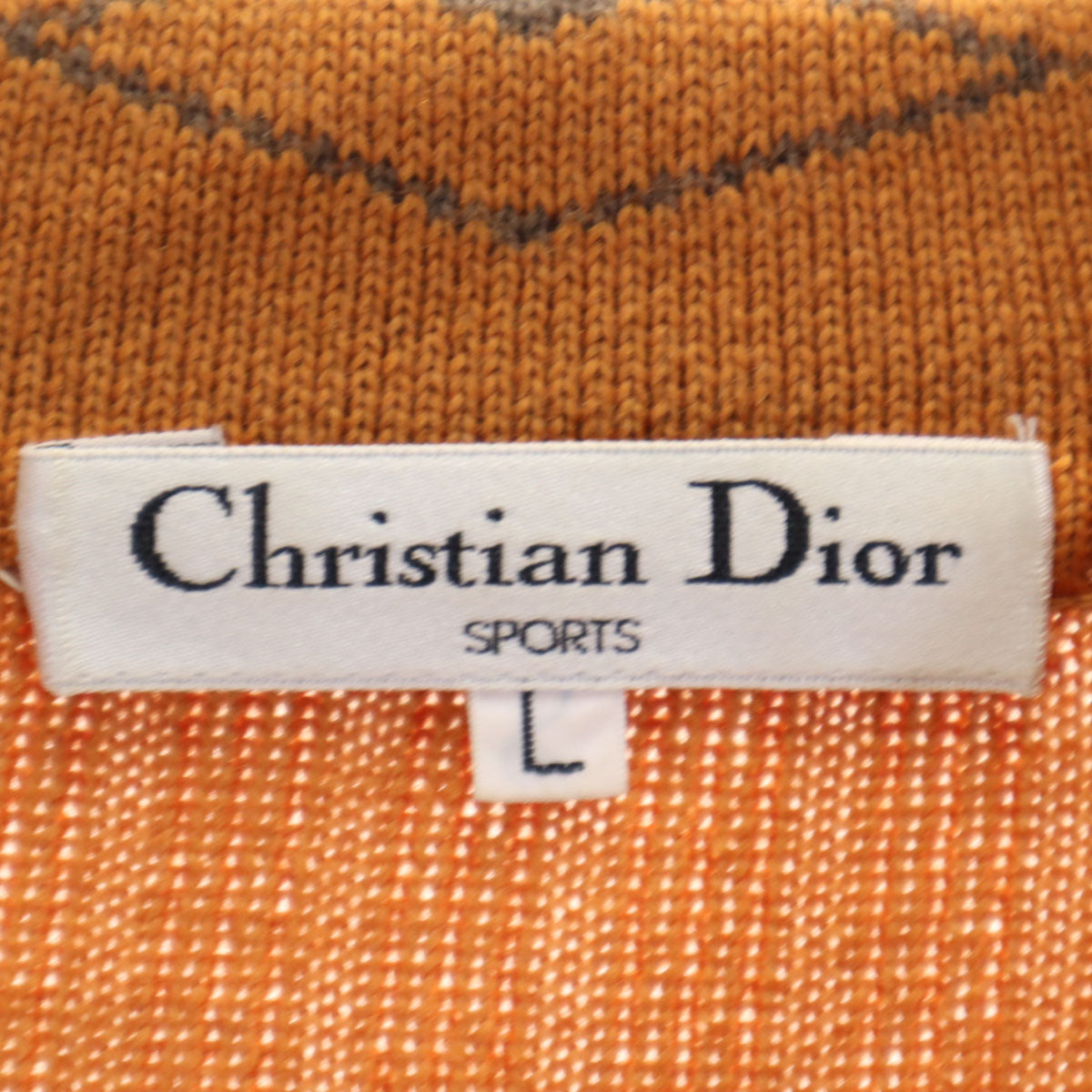 Christian Dior SPORTS クリスチャンディオール スポーツ 90s オールド 長袖 ポロ セーター L オレンジ系 比翼 レディース