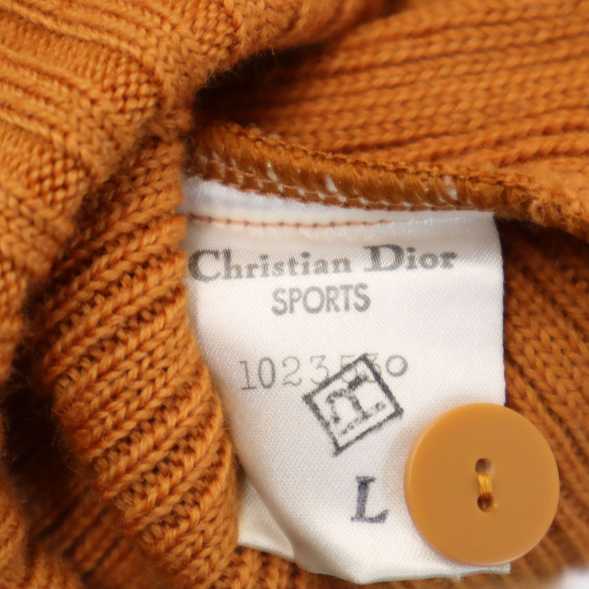 Christian Dior SPORTS クリスチャンディオール スポーツ 90s オールド 長袖 ポロ セーター L オレンジ系 比翼 レディース