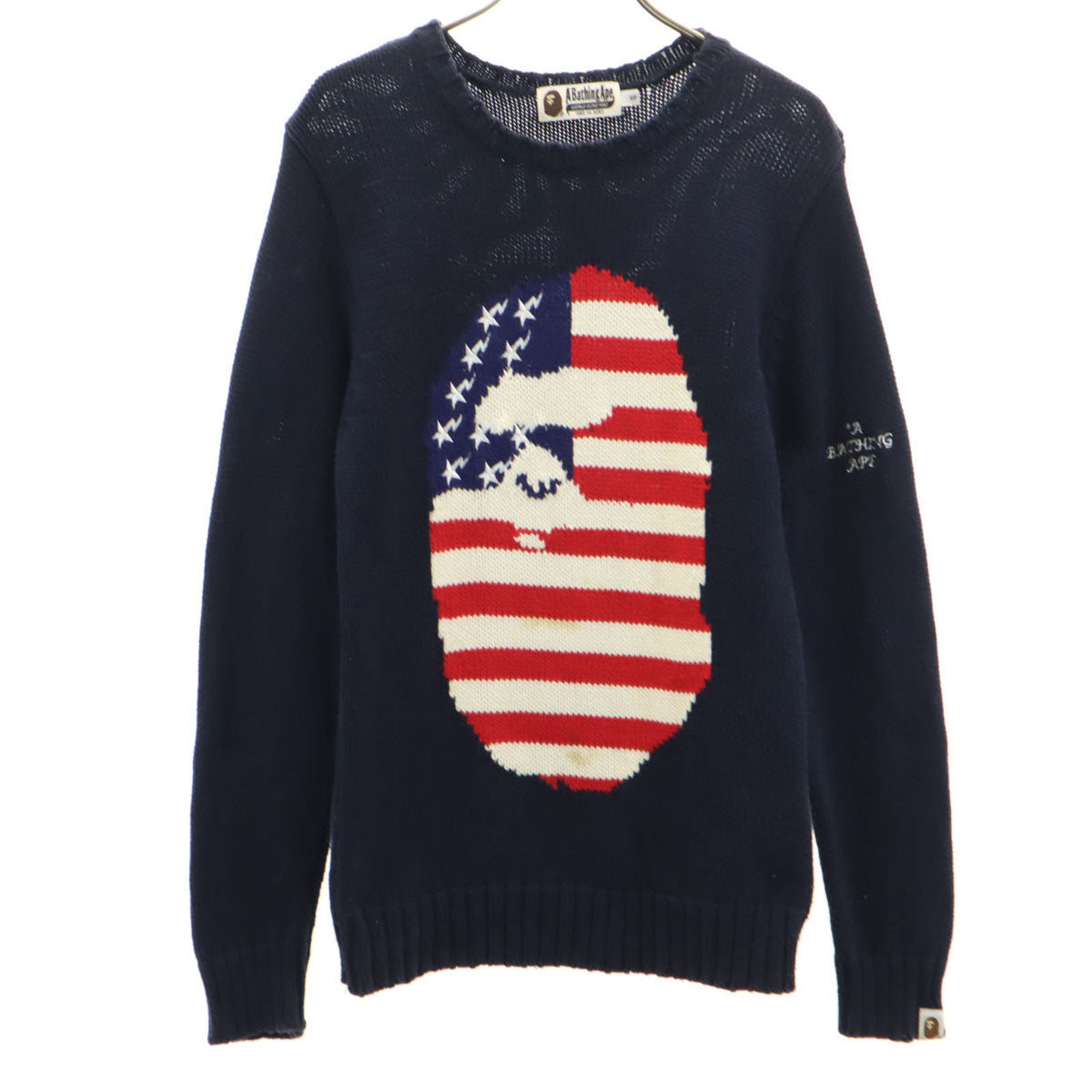 A BATHING APE アベイシングエイプ 長袖 セーター S ネイビー ニット メンズ