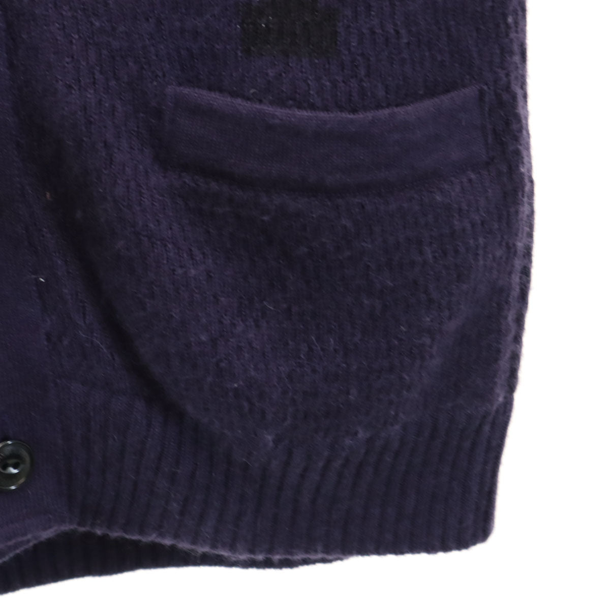 HYSTERIC GLAMOUR ヒステリックグラマー 未使用 日本製 アンゴラブレンド ボーダー柄 長袖 Vネック ニットカーディガン S パープル タグ付き メンズ