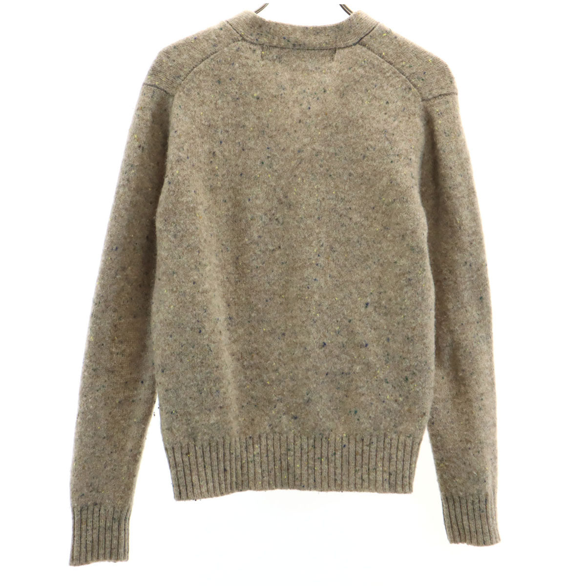 COMME des GARCONS HOMME コムデギャルソンオム 2008年 日本製 ネップ ウール 長袖 Vネック ニットカーディガン S グレー メンズ