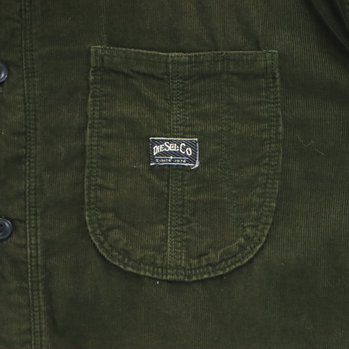 DIESEL ディーゼル 長袖 コーデュロイシャツ XL グリーン系 メンズ