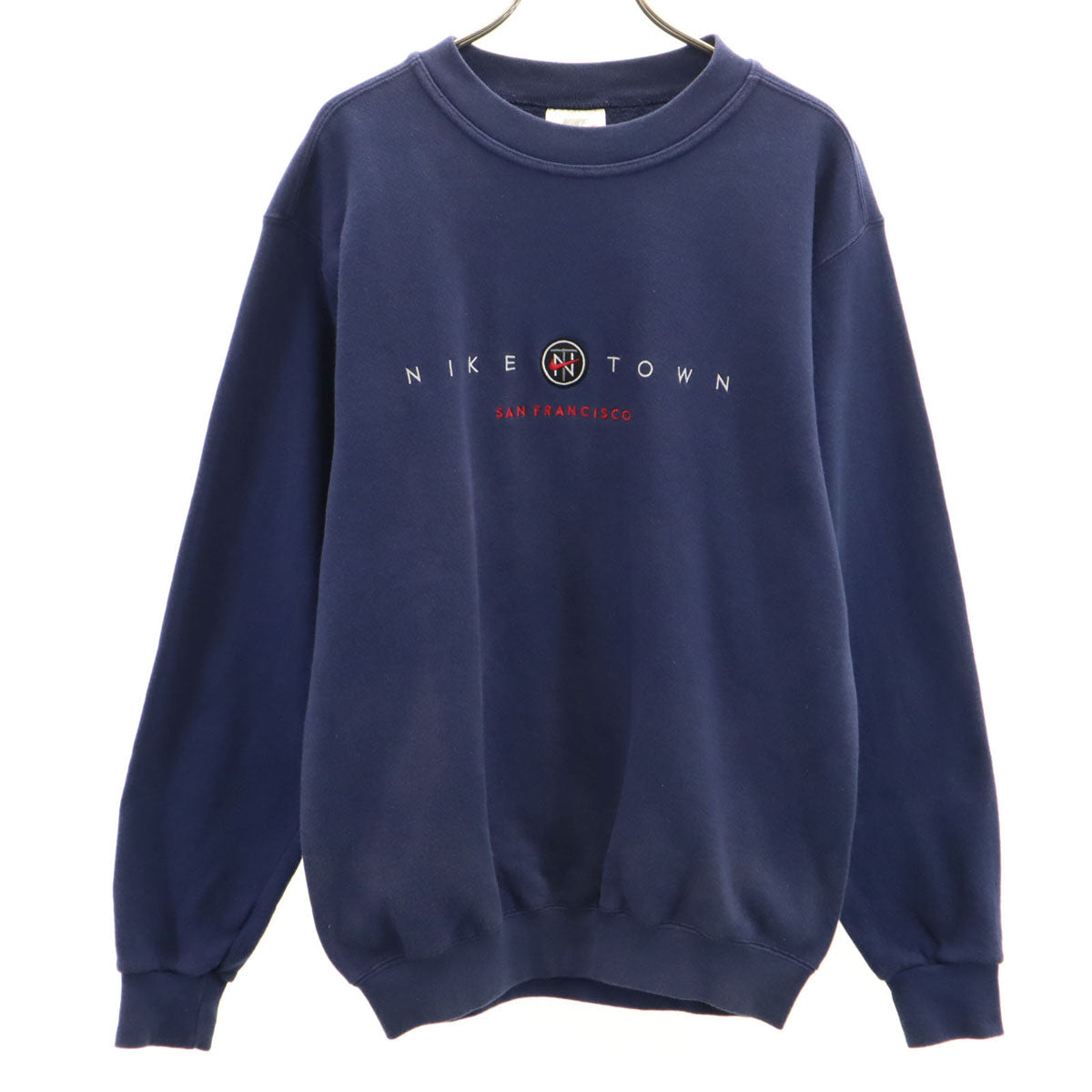 NIKE ナイキ 90s USA製 オールド 白タグ 長袖 スウェット トレーナー S ネイビー メンズ