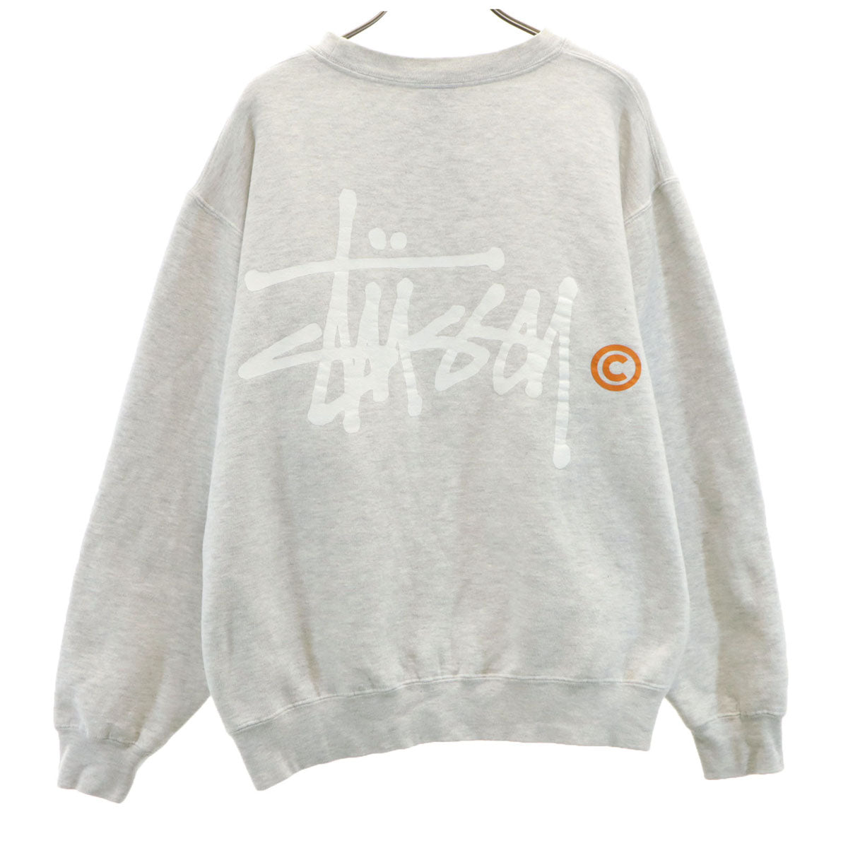 STUSSY ステューシー バックロゴ 長袖 スウェット トレーナー M グレー 裏起毛 メンズ