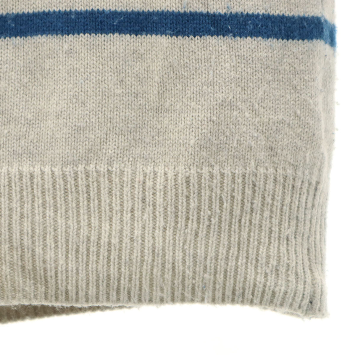 BURBERRY BLACK LABEL バーバリーブラックレーベル ボーダー柄 長袖 ショールカラー セーター 2 グレー 三陽商会 ニット レディース