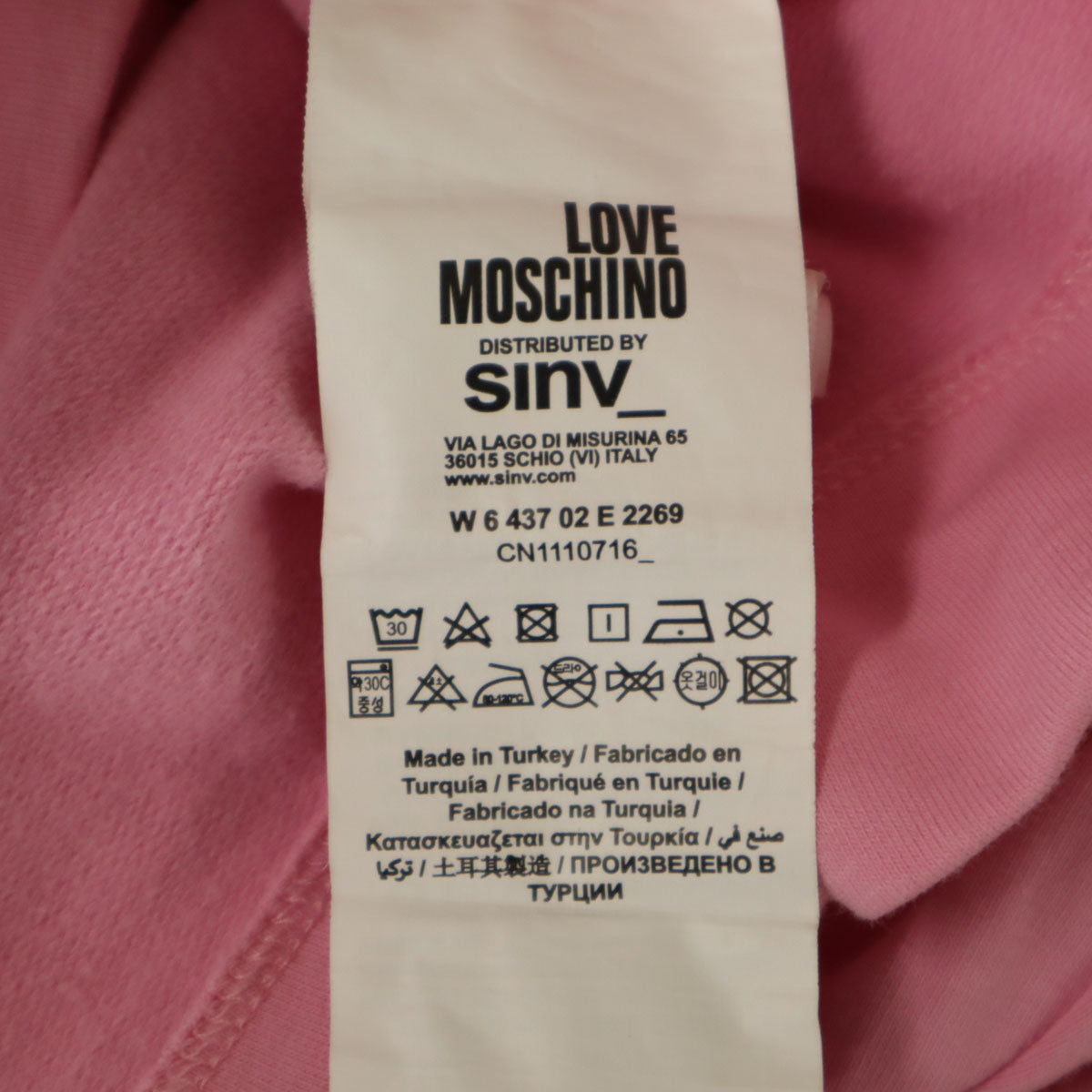 LOVEMOSCHINO ラブモスキーノ ハート ラインストーン 長袖 スウェットパーカー 40 ピンク レディース