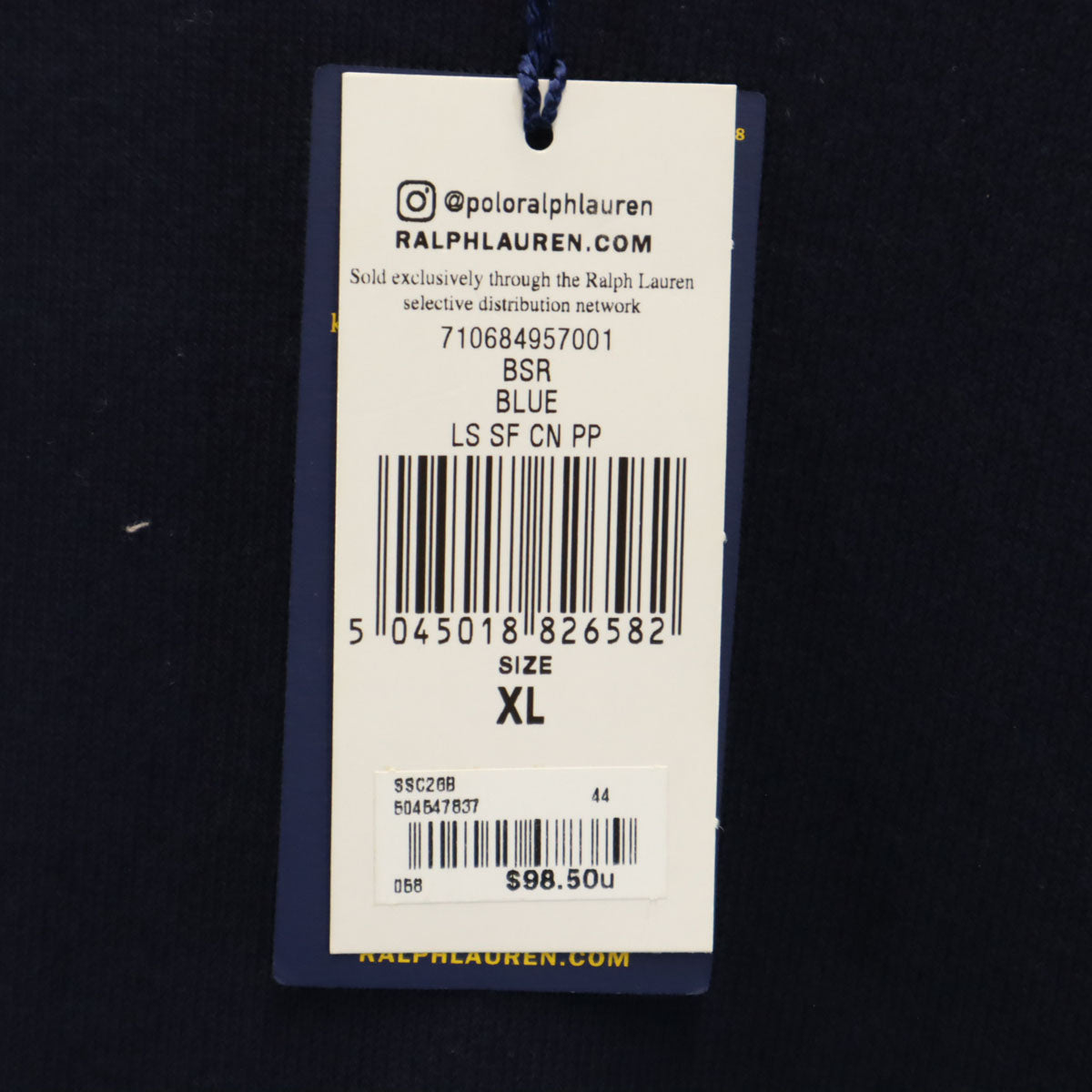 未使用 POLO RALPH LAUREN ポロラルフローレン 長袖 セーター XL ネイビー系 ニット SLIM FIT メンズ