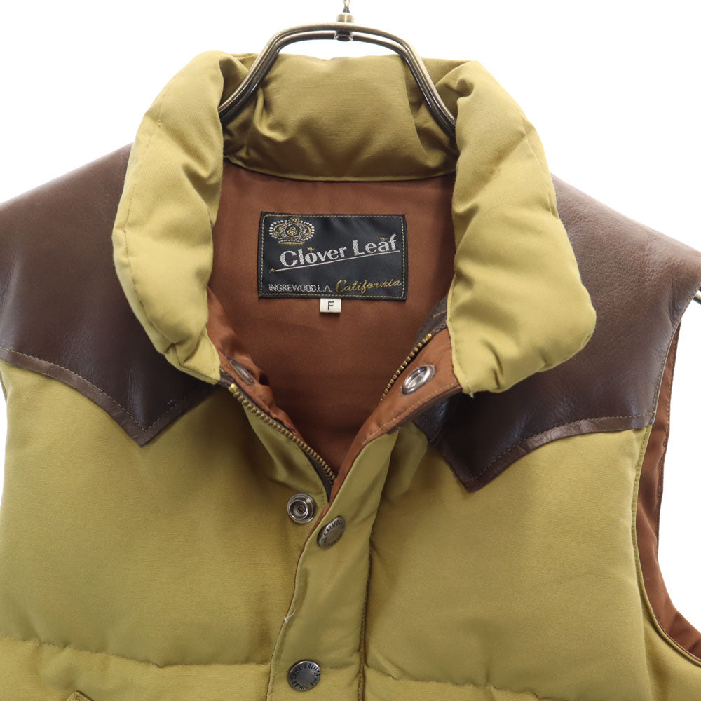 CLOVERLEAF クローバーリーフ 長袖 レザー切り替え ダウンベスト free ベージュ cL10340 東洋エンタープライズ レディース