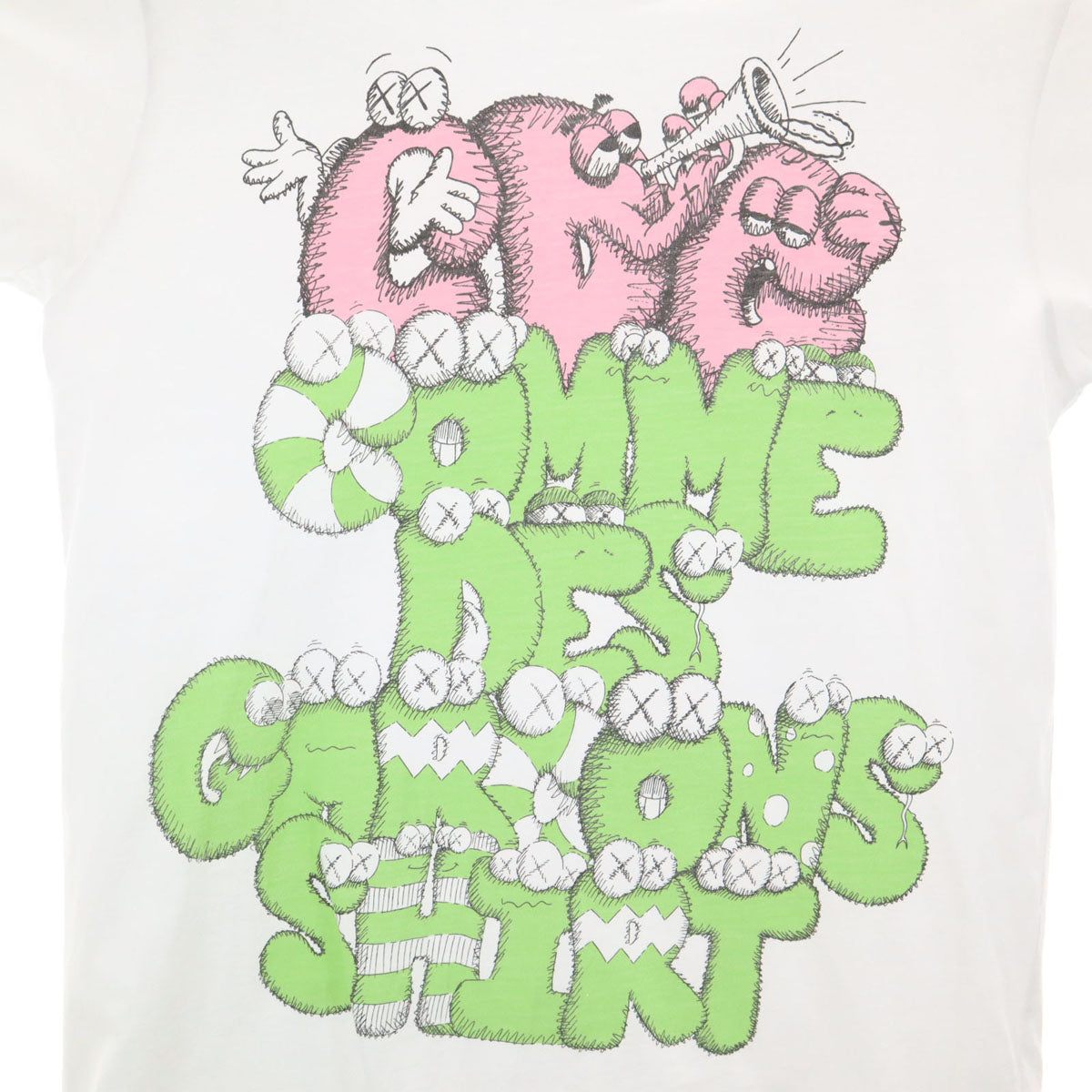 COMME des GARCONS SHIRT コムデギャルソンシャツ KAWS カウズ コラボ 半袖 Tシャツ XL ホワイト メンズ