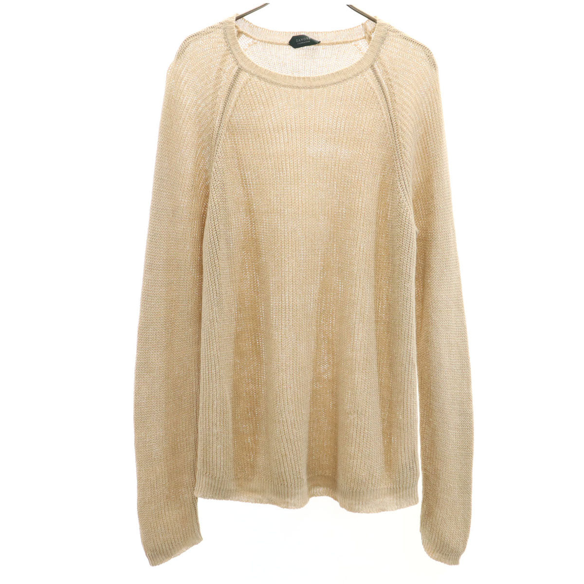 ZANONE ザノーネ イタリア製 リネン 長袖 ニット 50 ベージュ メンズ