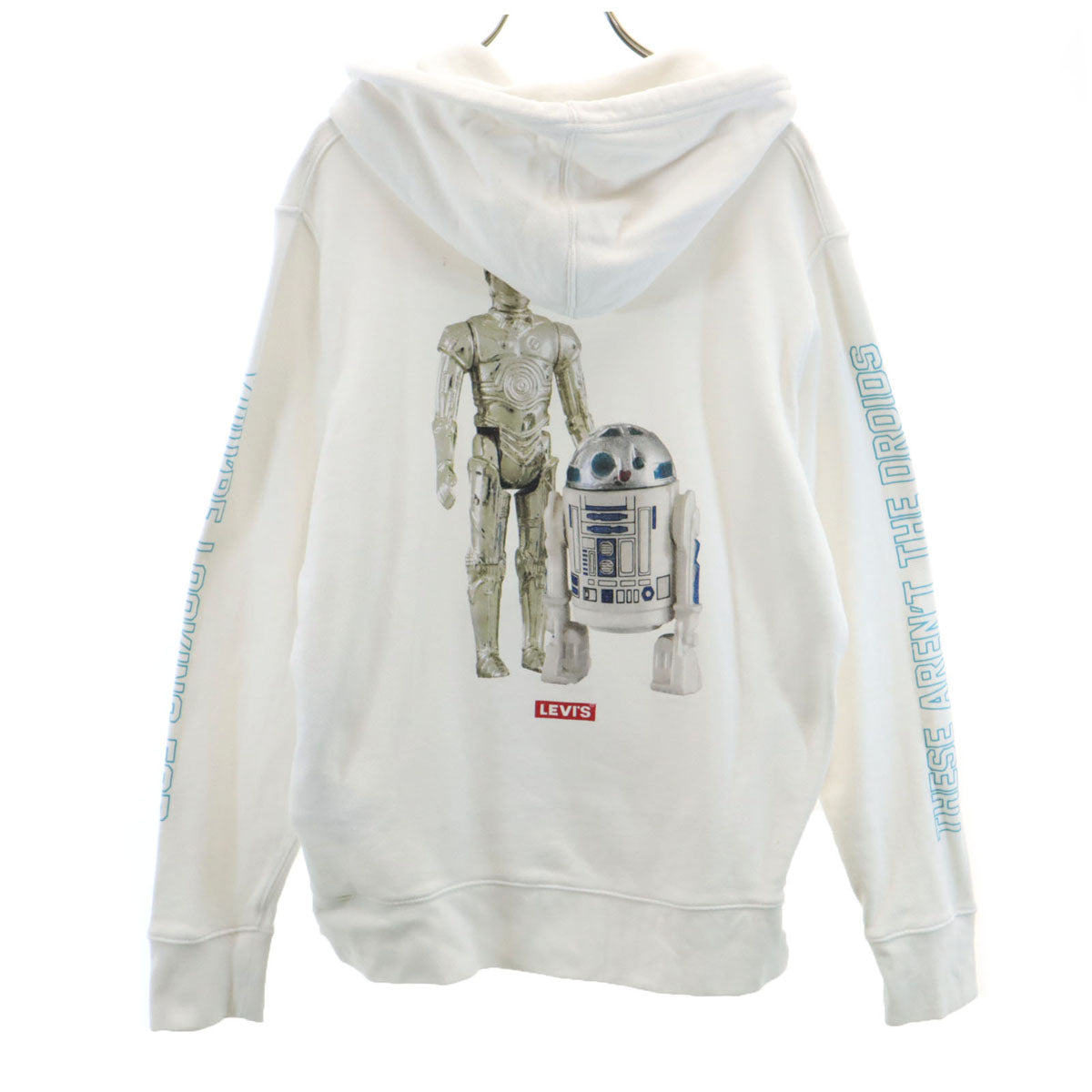 Levi's リーバイス STAR WARS スターウォーズ コラボ バックプリント C-3PO R2-D2 長袖 スウェットパーカー S ホワイト系 メンズ