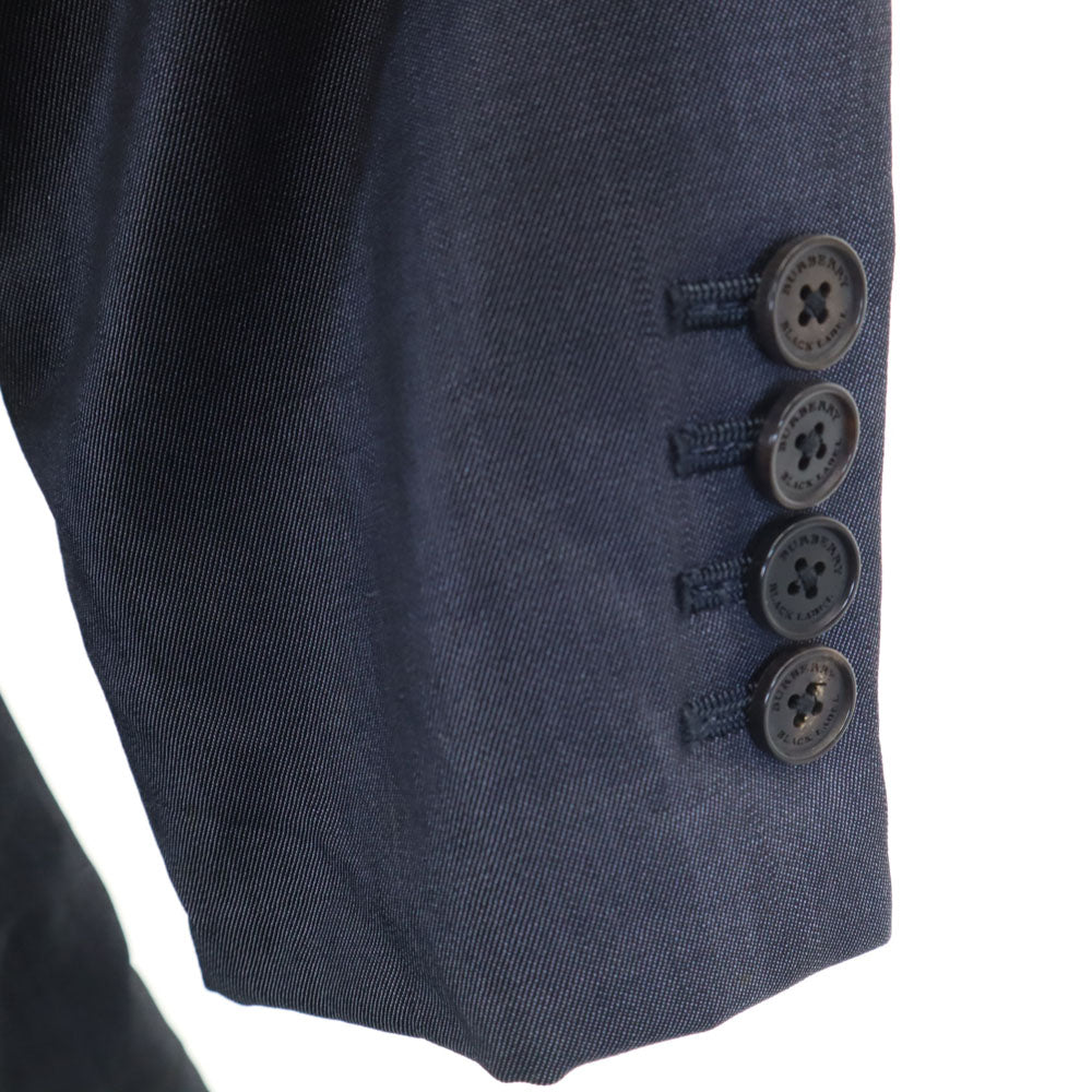 BURBERRY BLACK LABEL バーバリーブラックレーベル 日本製 ウールブレンド テーラードジャケット 36R ネイビー 三陽商会 メンズ